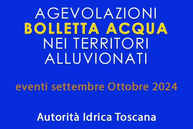 Agevolazioni autorità idrica alluvione